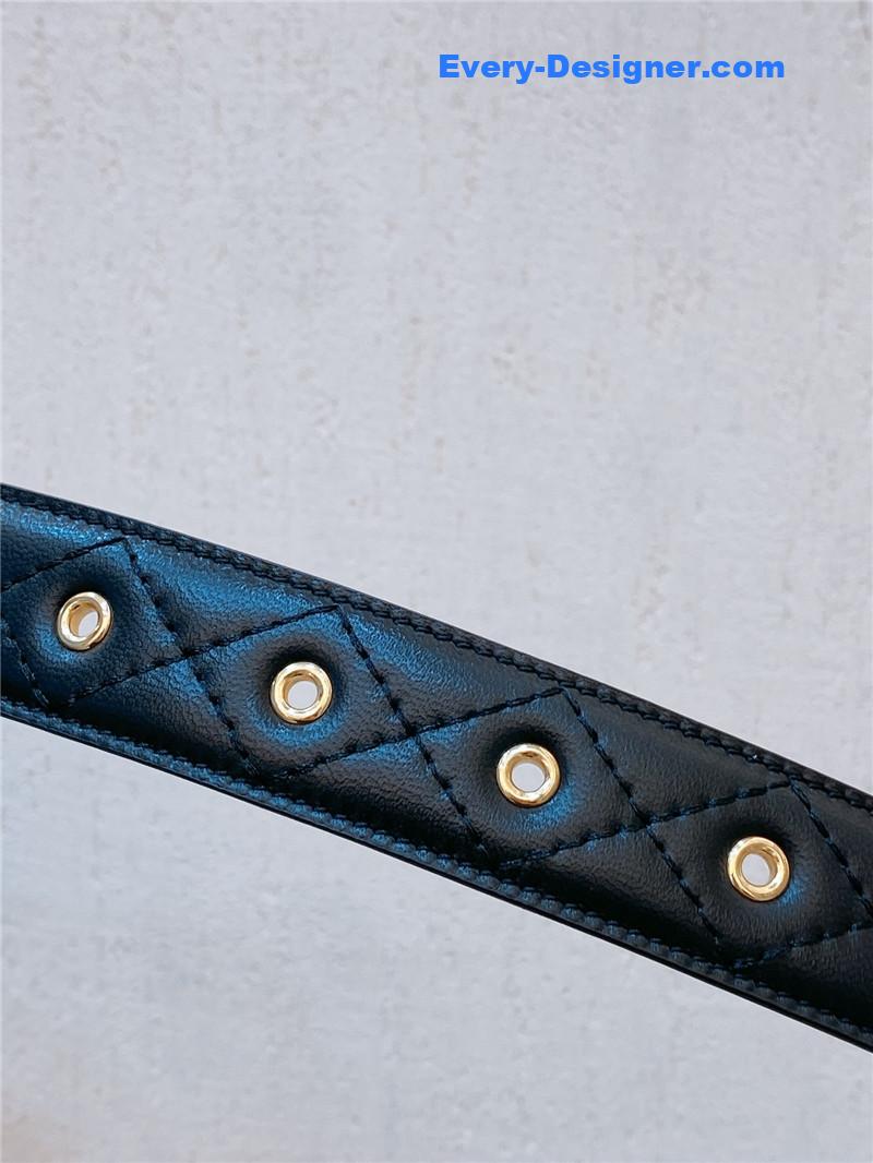 Ch**el gold metal logo buckle belt