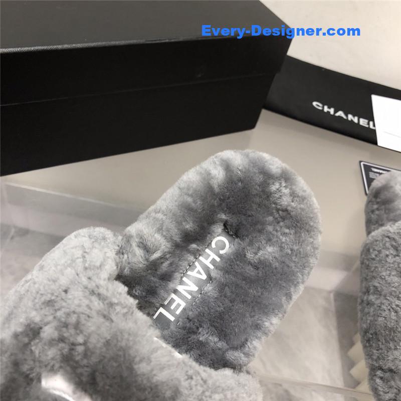 CC fur slippers