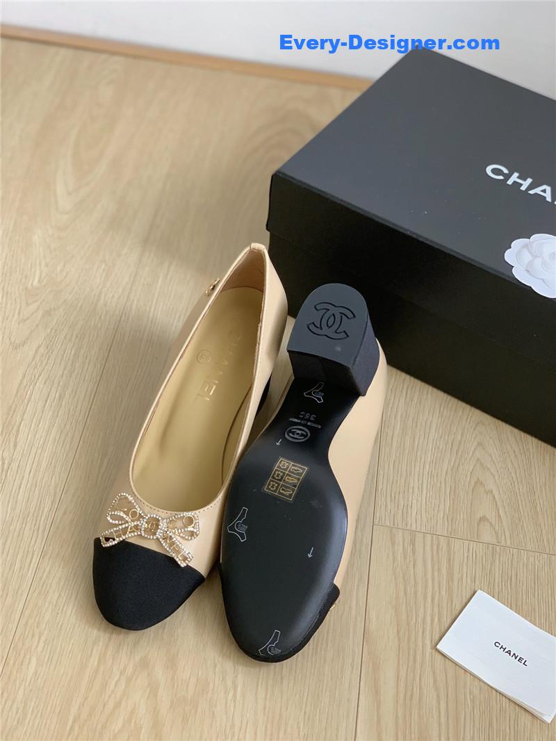 cc double c butterfly D1am0nd buckle shoes