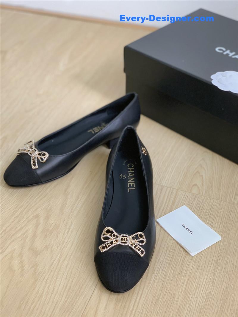 cc double c butterfly D1am0nd buckle shoes