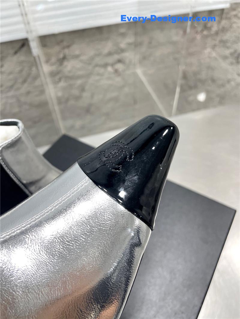 CC Classic Double C Small Square Toe Chunky Heel Boots