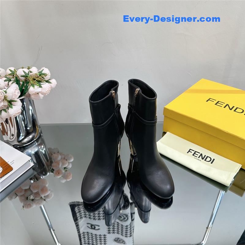 F**di hollow chunky heel ankle boots