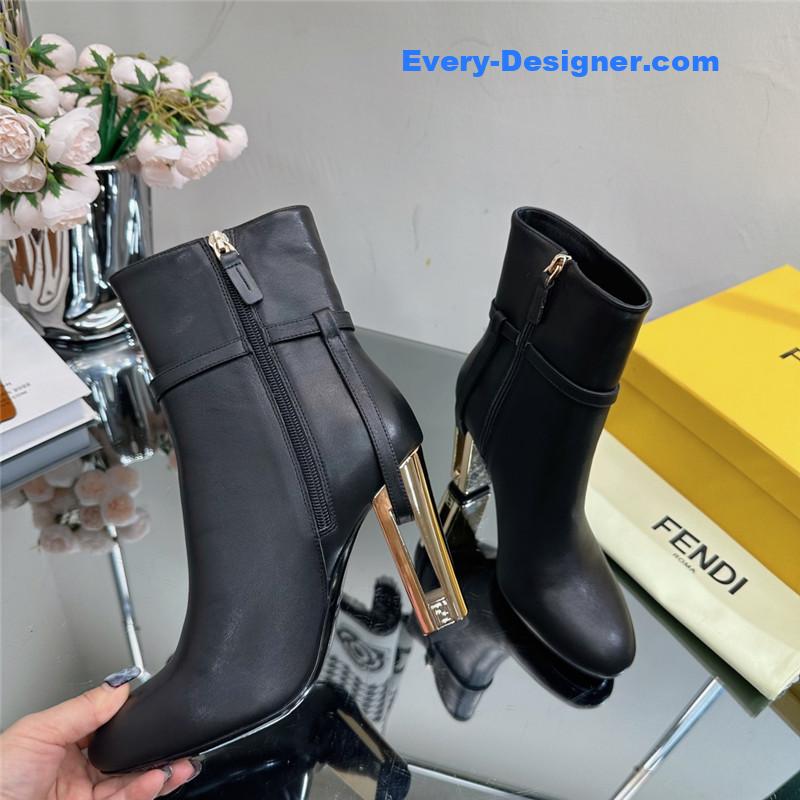 F**di hollow chunky heel ankle boots