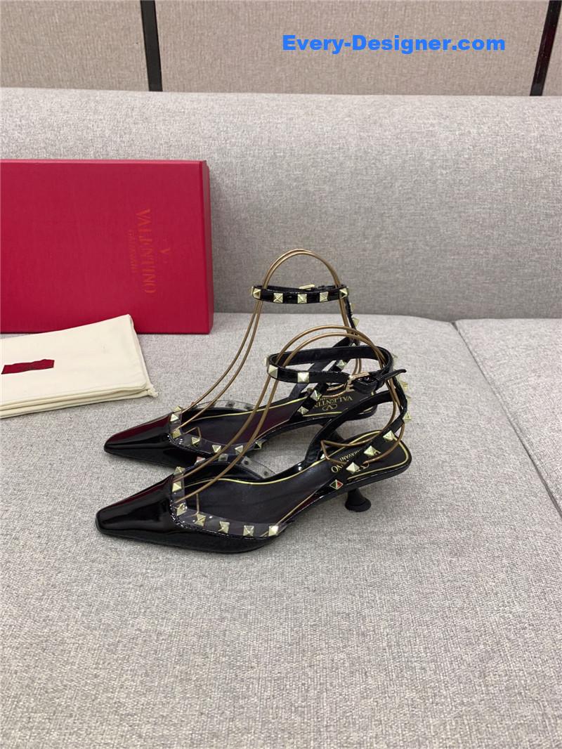 Va1e*ntin0 new rivet kitten heel sandals