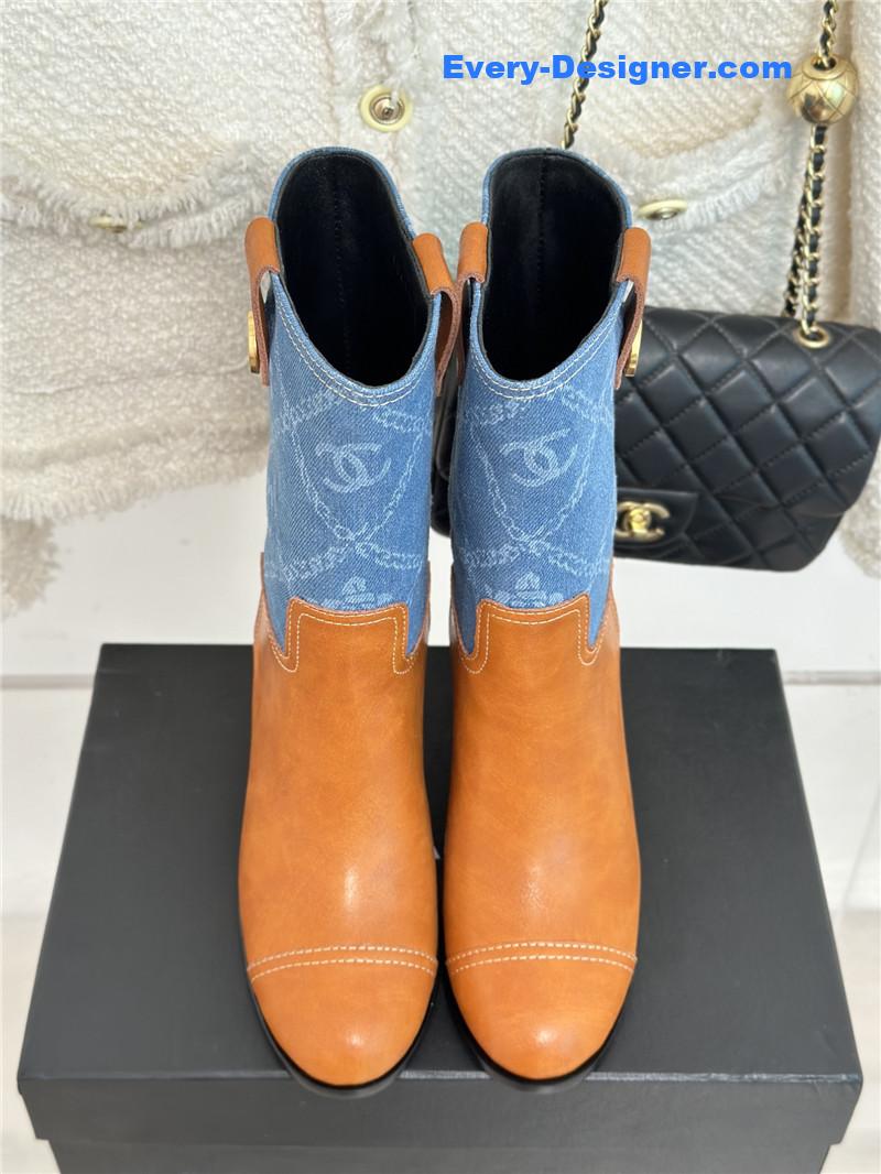 CC new chunky heel cowboy boots