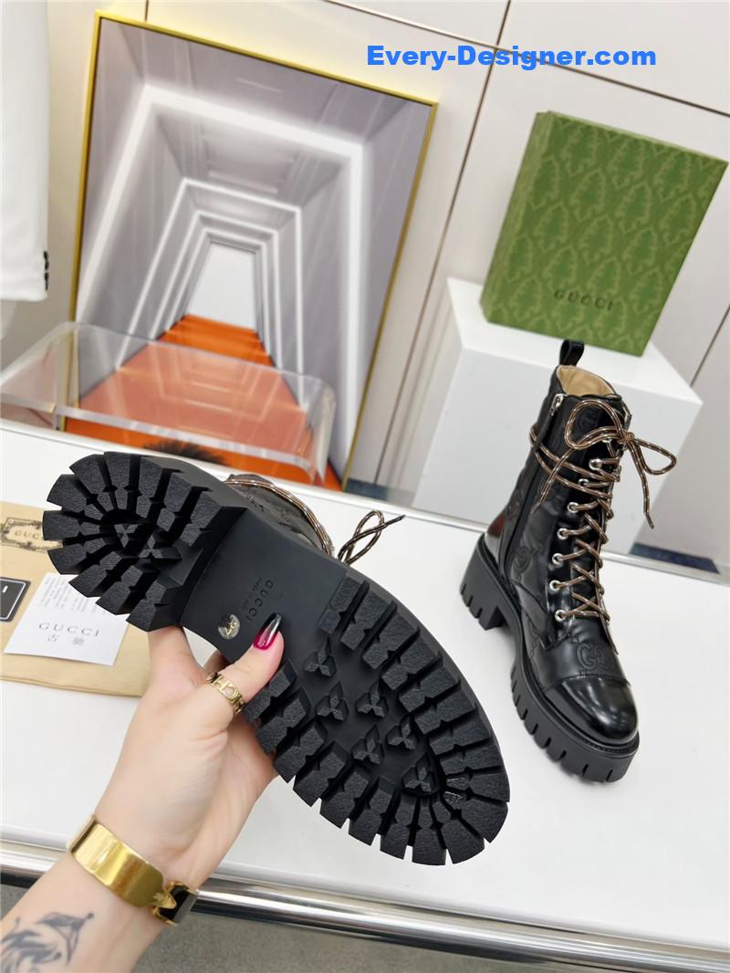 Gvc*1 double g electric embroidery version lace-up 8 inch boots