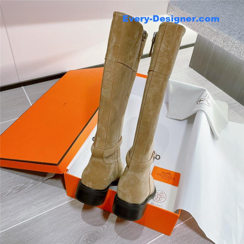H**me5 kelly beige suede long boots