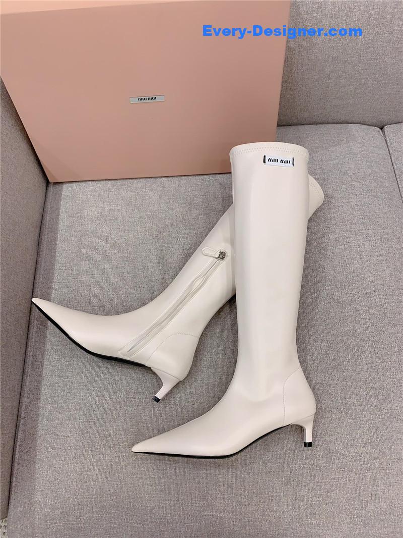 M1um1u new pointed toe high heel elastic sock boots