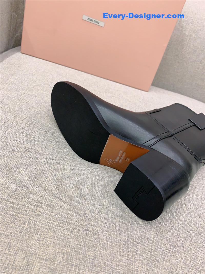 M1um1u new thick heel straight short boots