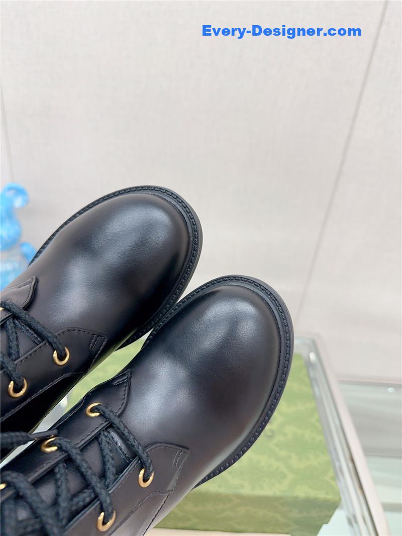 Gvc*1 double g buckle lace-up high heel boots