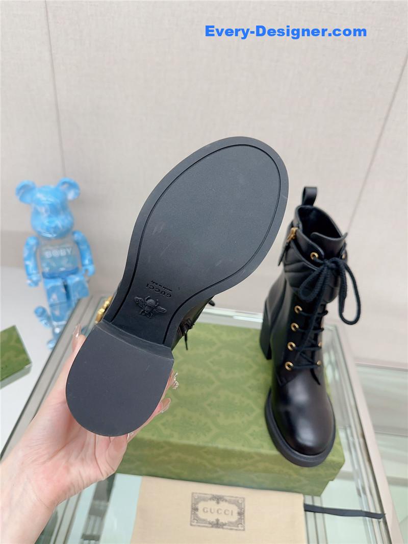 Gvc*1 double g buckle lace-up high heel boots