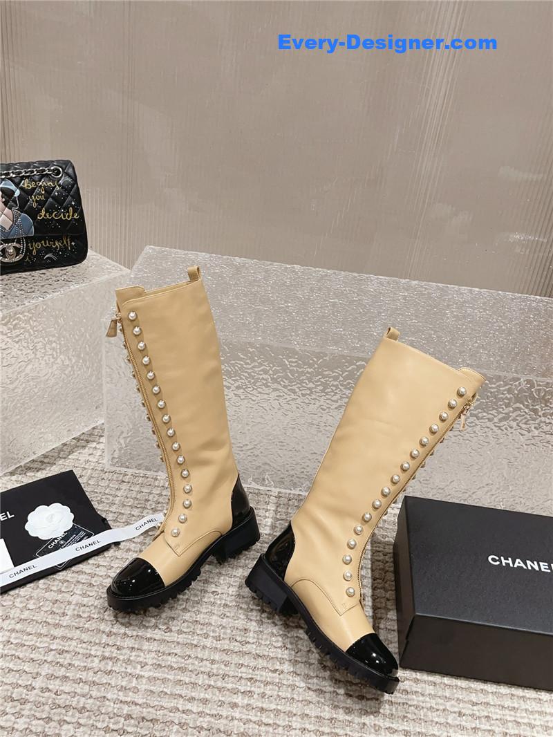 CC new autumn and winter pearl zipper boots