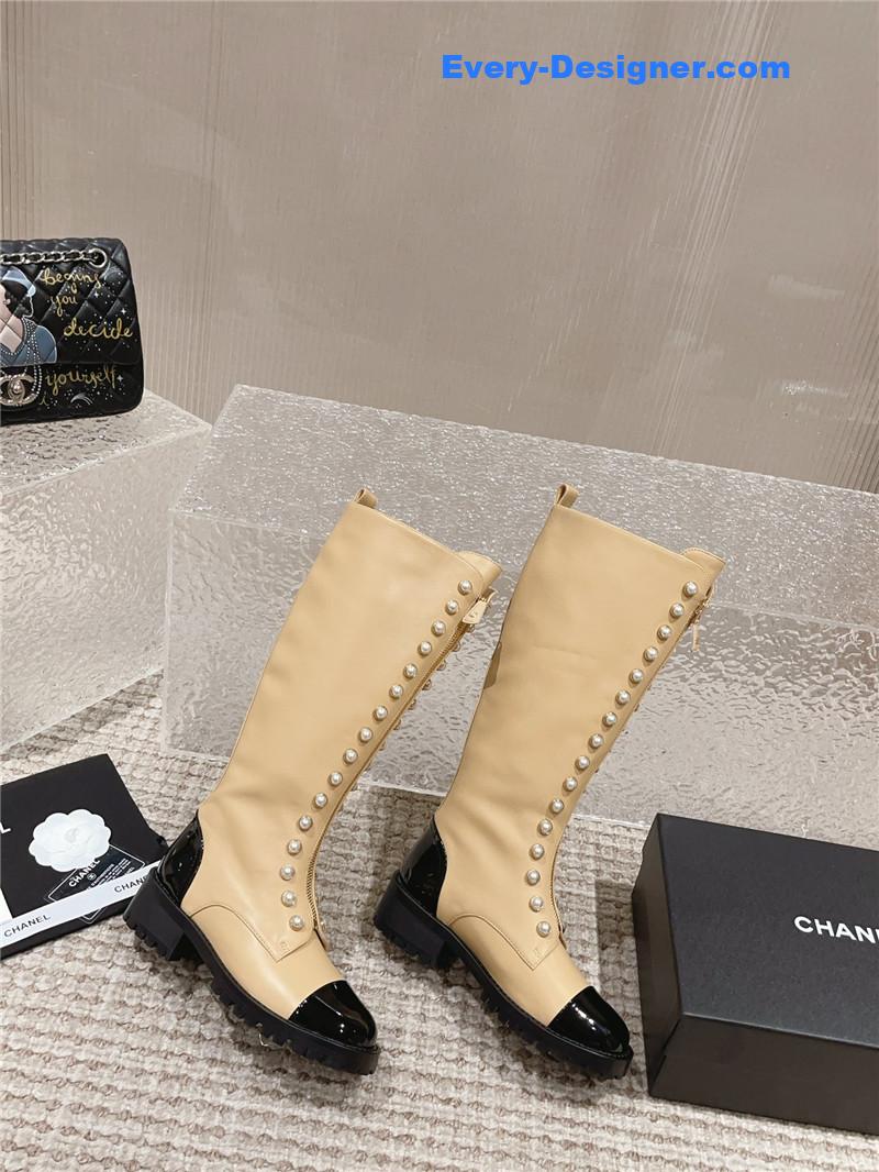 CC new autumn and winter pearl zipper boots
