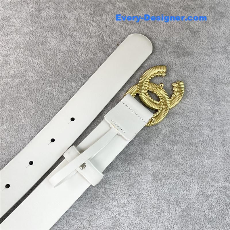 Ch**el plain cowhide 3cm versatile small belt