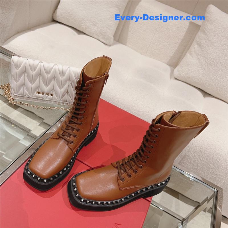 Va1e*ntin0 rivet lace-up boots