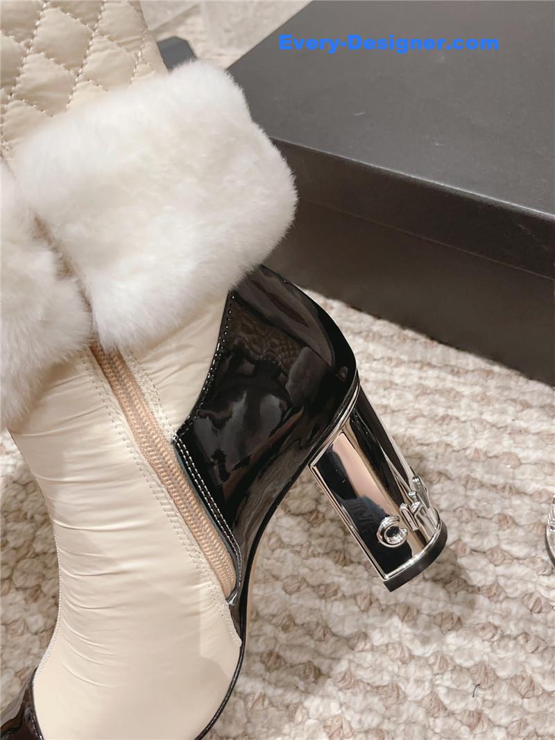 CC new electroplated heel down high boots