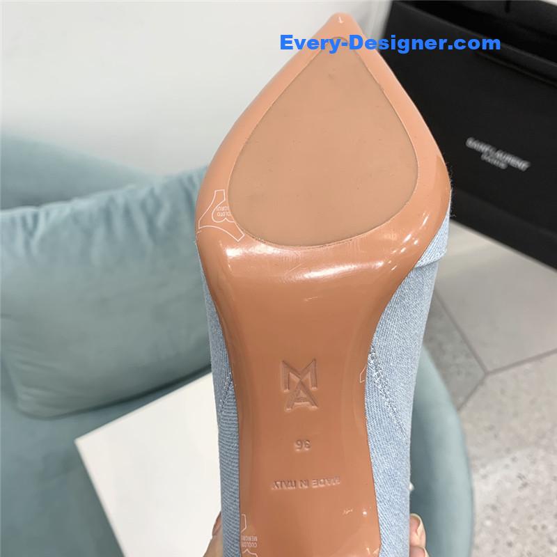 Amina Muaddi pleated stiletto booties