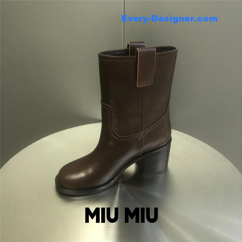 M1um1u thick heel short boots