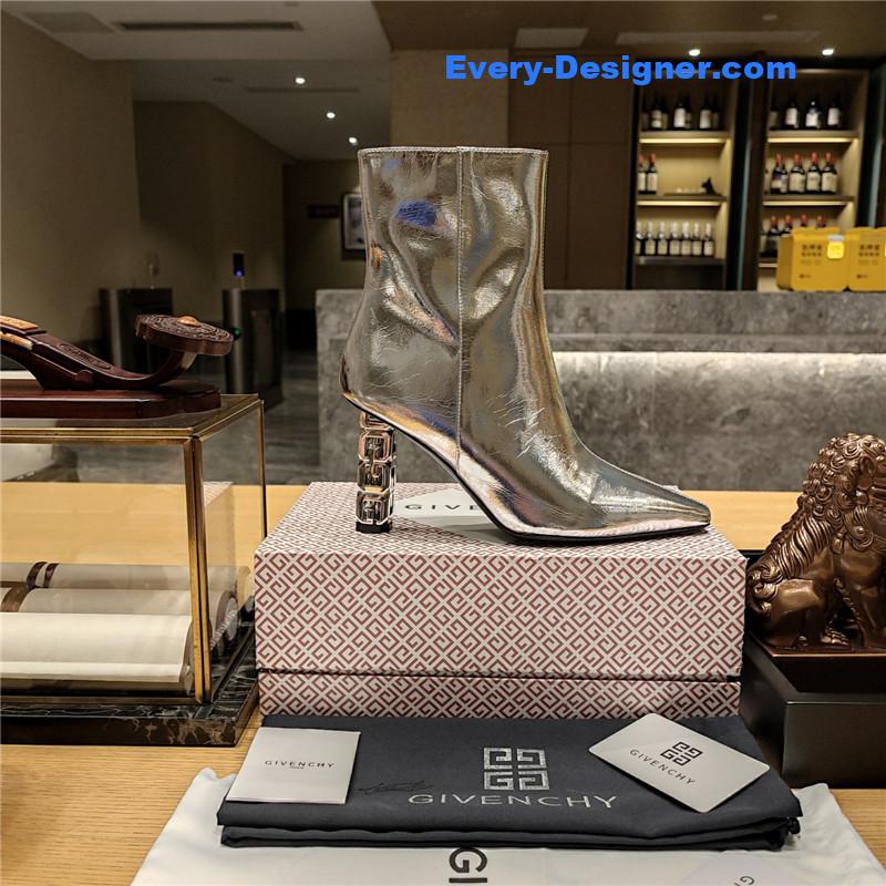 Givenchy G heel small square toe short boots