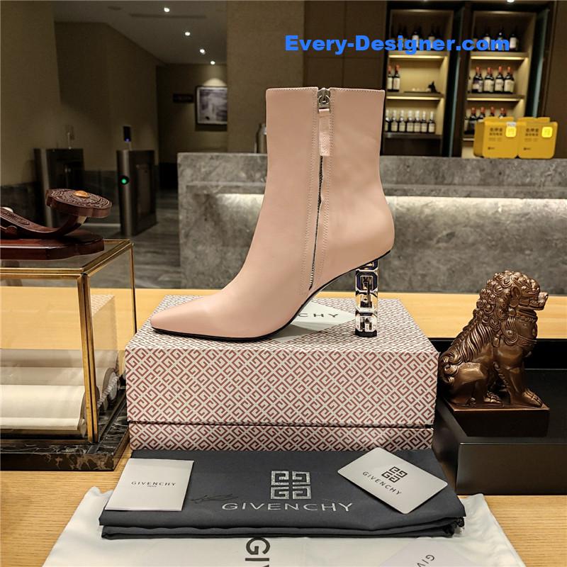Givenchy G heel small square toe short boots