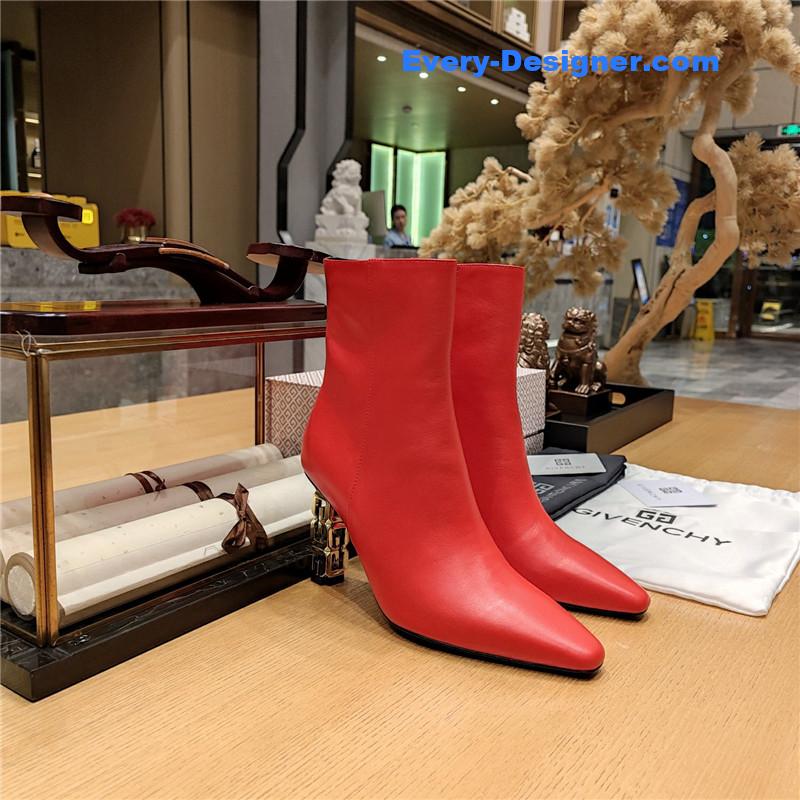 Givenchy G heel small square toe short boots