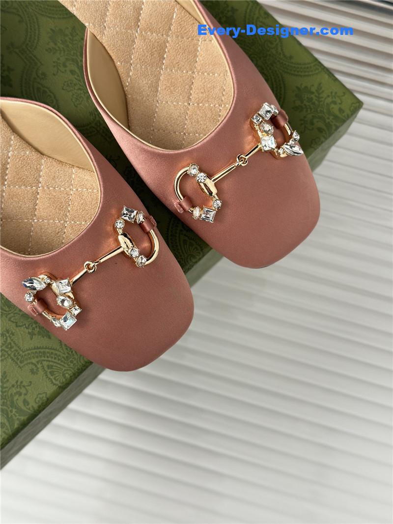 Gvc*1 new horsebit toe thick heel half slippers