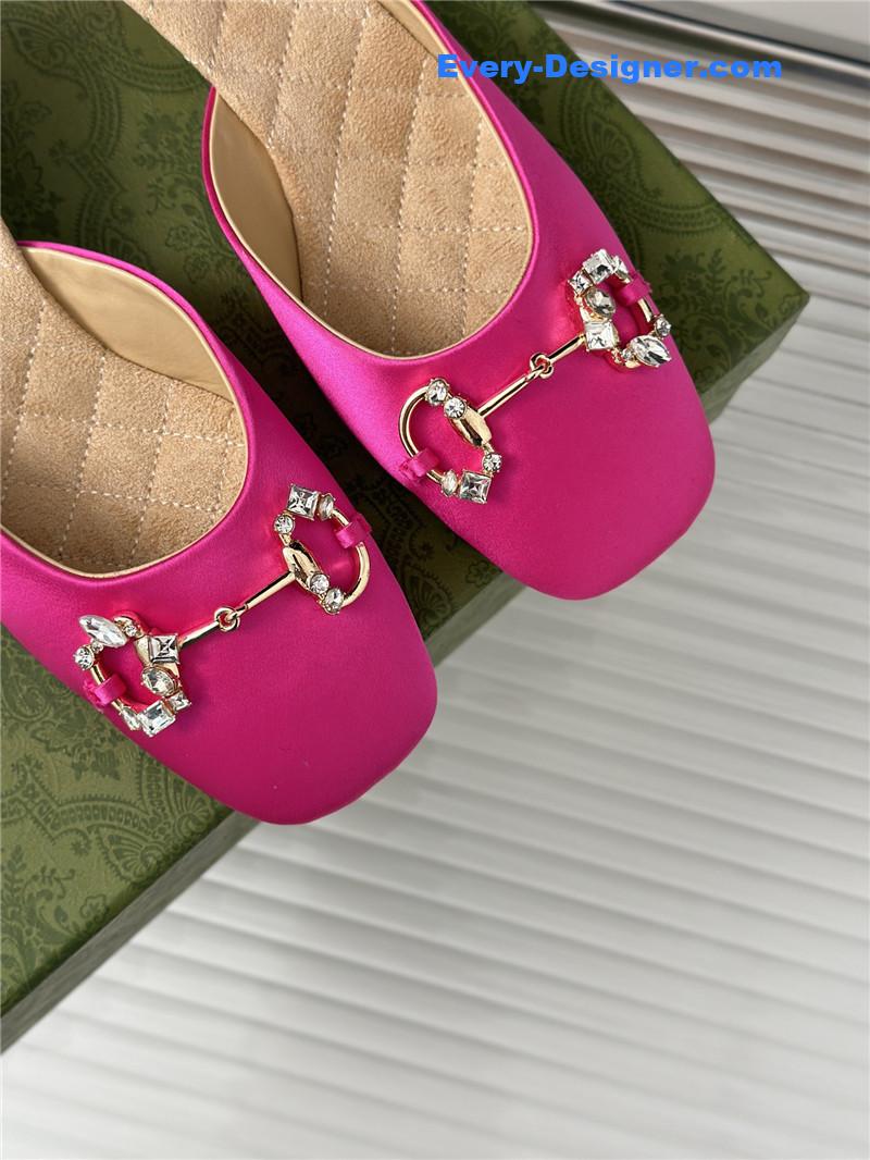Gvc*1 new horsebit toe thick heel half slippers
