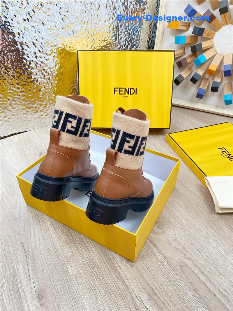 F**di fly knit stitching fashionable martin boots