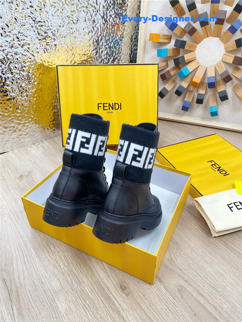 F**di fly knit stitching fashionable martin boots
