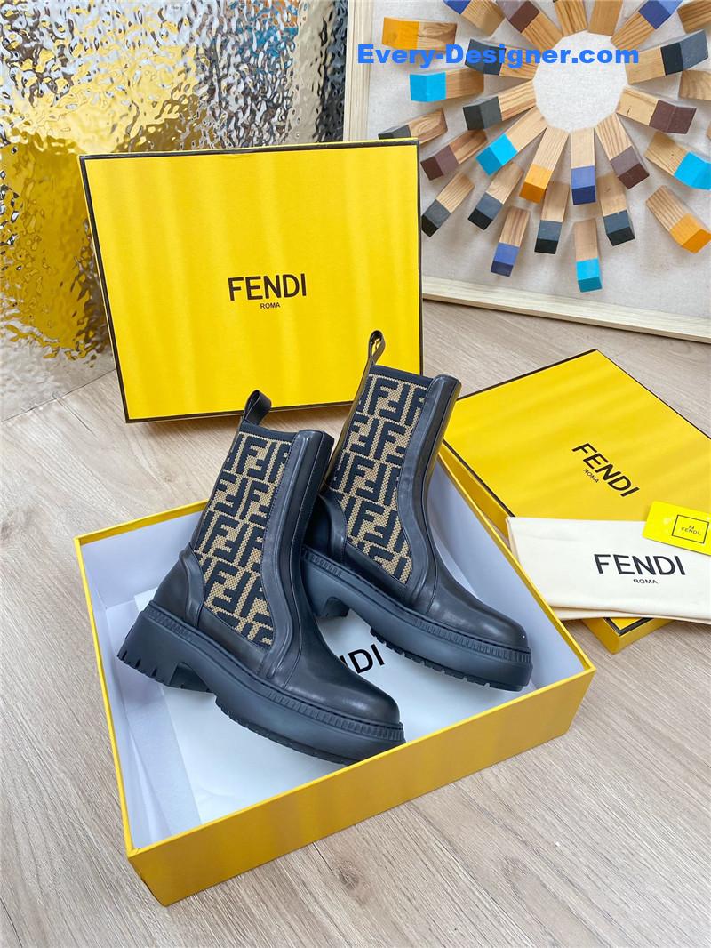 F**di fly knit stitching fashionable martin boots