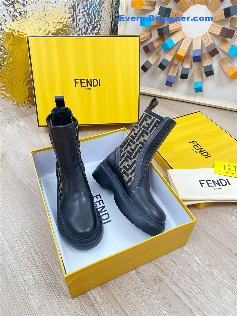 F**di fly knit stitching fashionable martin boots