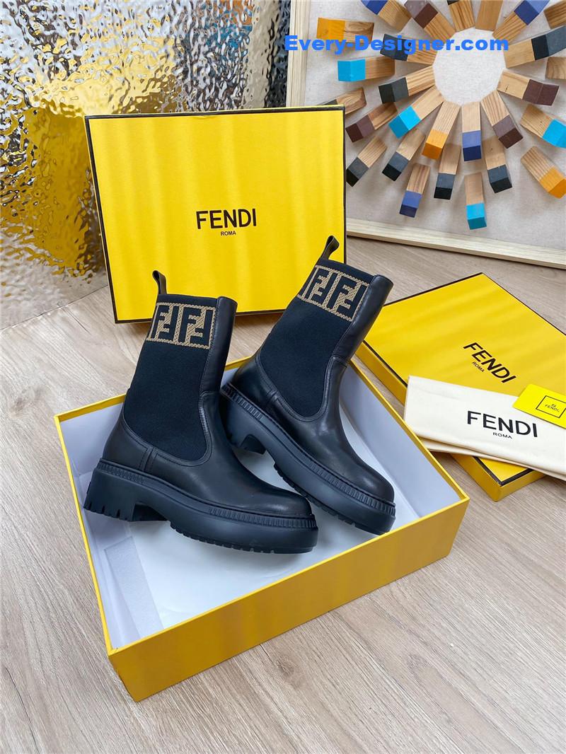 F**di fly knit stitching fashionable martin boots