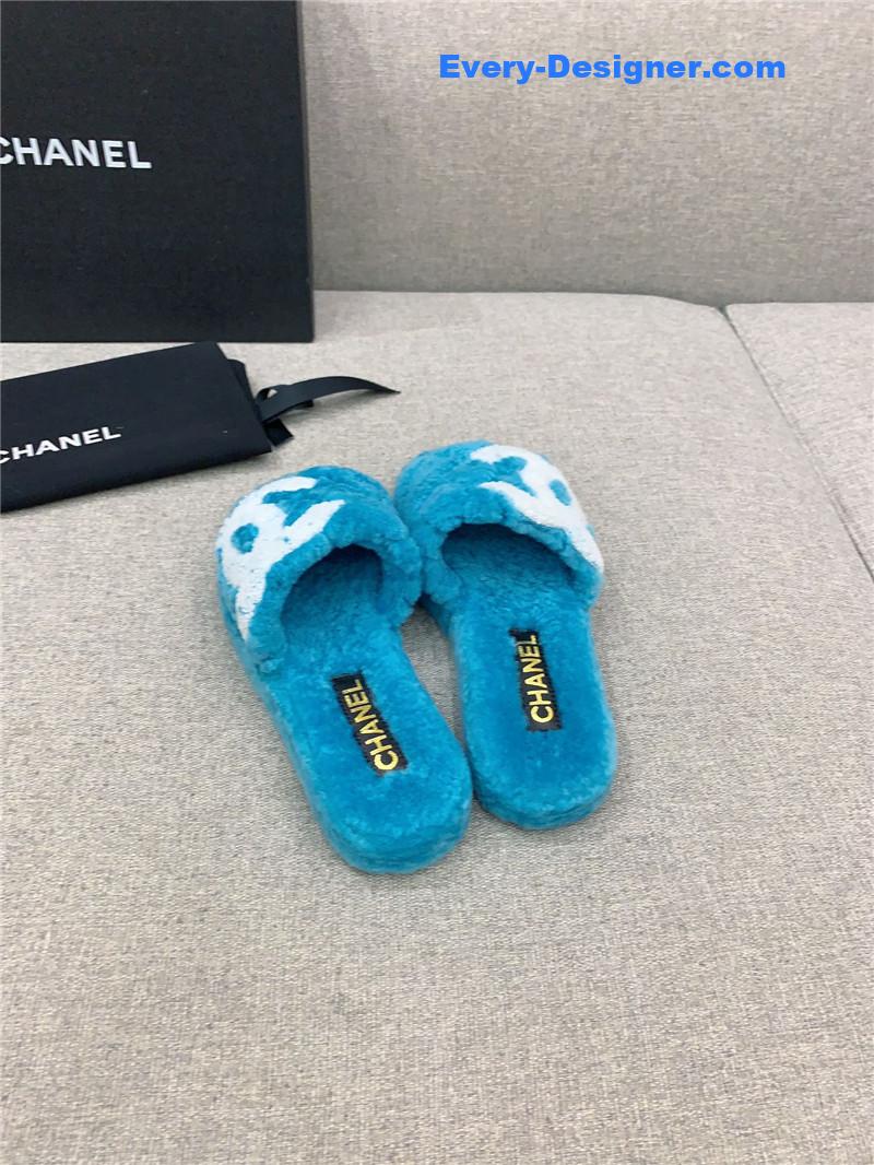 CC new thick sole fur slippers
