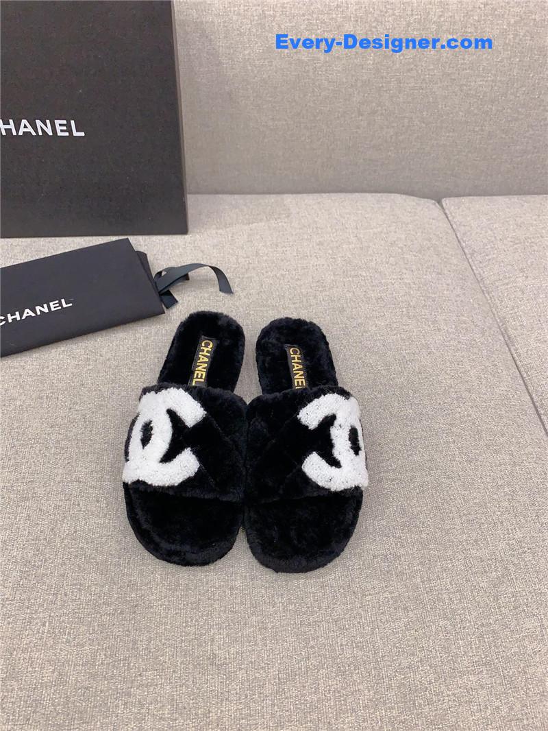 CC new thick sole fur slippers