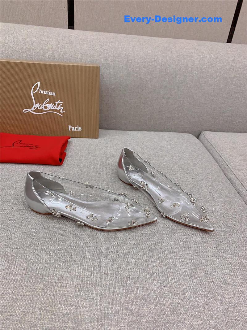 Chr1st1an louboutin crystal clear red sole high heels