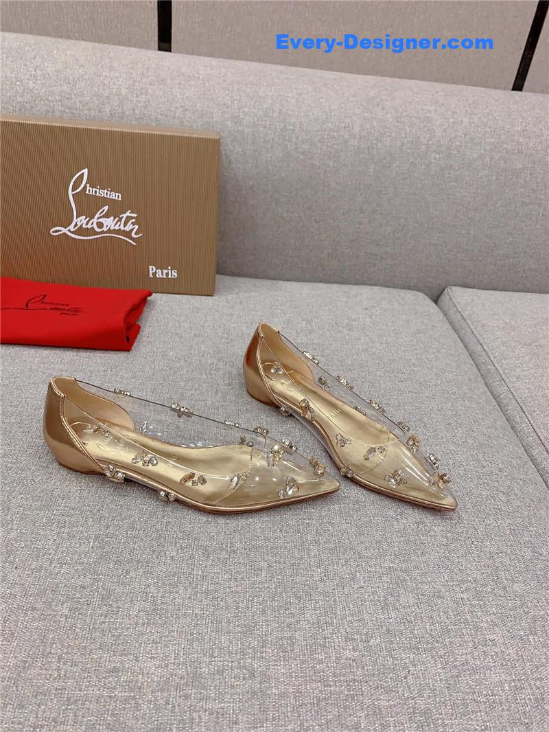 Chr1st1an louboutin crystal clear red sole high heels