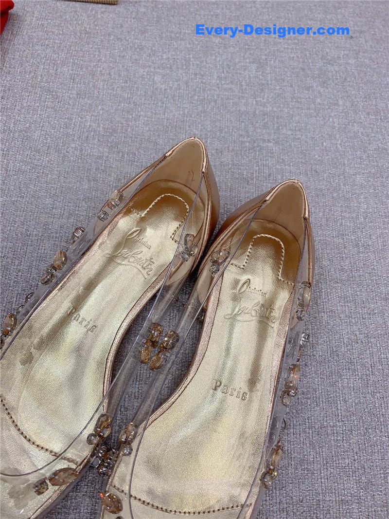 Chr1st1an louboutin crystal clear red sole high heels