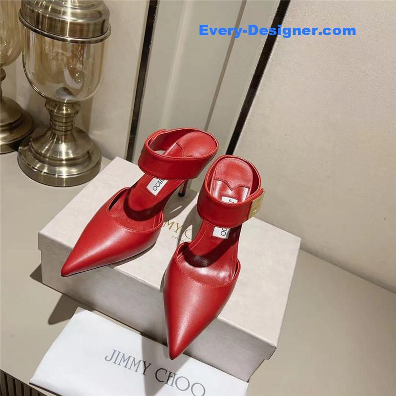 J1m*y Ch00 metal buckle half slippers for women