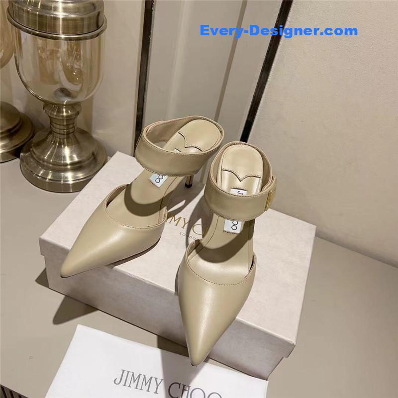 J1m*y Ch00 metal buckle half slippers for women