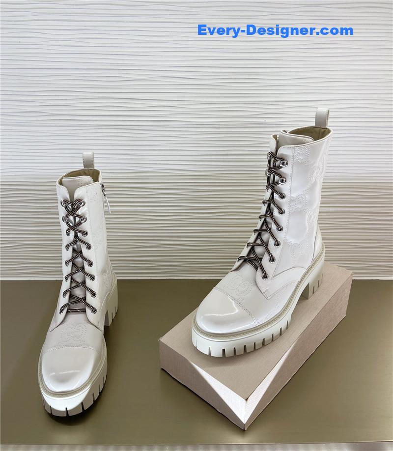 Gvc*1 double g embroidered logo retro motorcycle boots