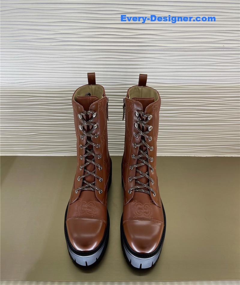 Gvc*1 double g embroidered logo retro motorcycle boots
