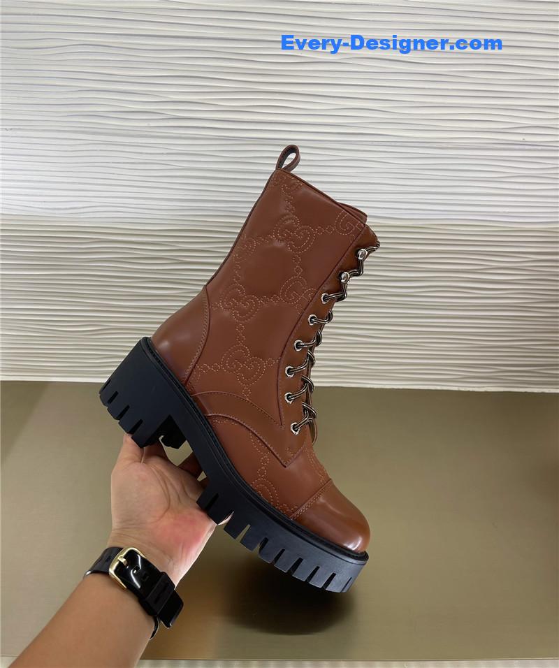 Gvc*1 double g embroidered logo retro motorcycle boots