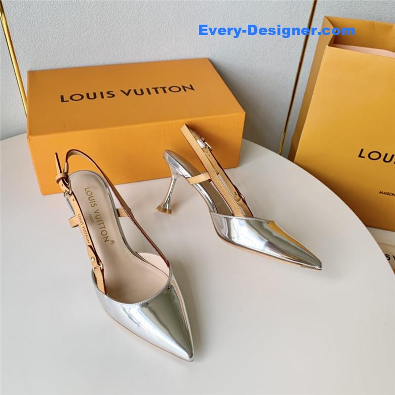 l0vis Vvtt0n lv flower electroplated heel back high heel sandals