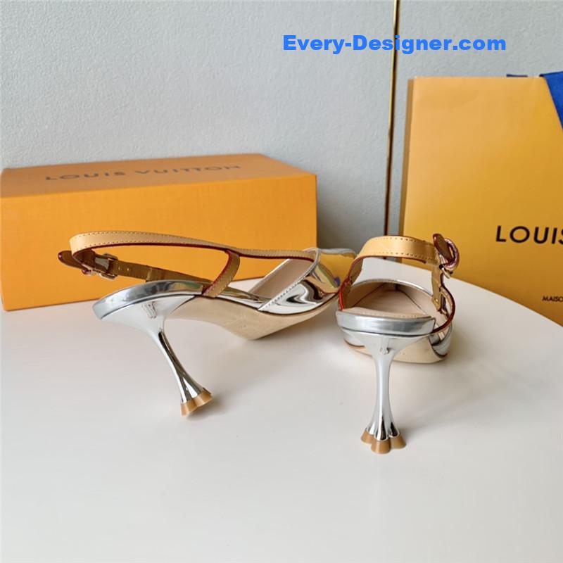 l0vis Vvtt0n lv flower electroplated heel back high heel sandals