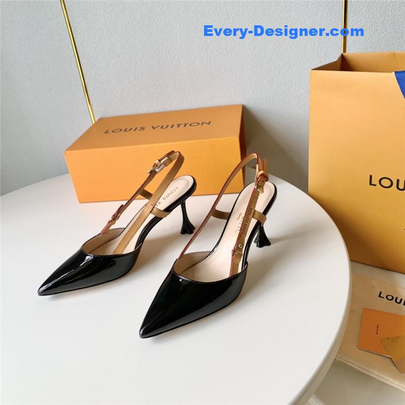 l0vis Vvtt0n lv flower electroplated heel back high heel sandals