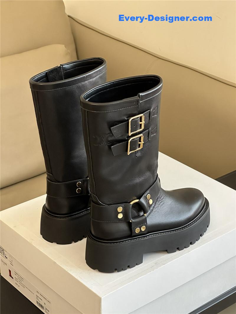 Ce1i*e thick sole mid-calf boots