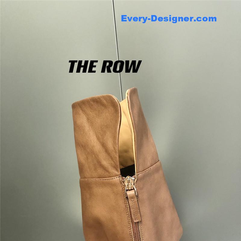 The R0w two-piece square-toe pleated over-the-knee boots
