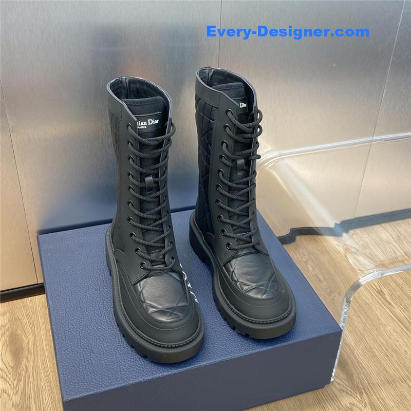D10r low heel round toe lace up knight boots