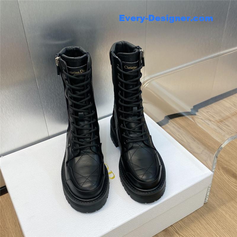 D10r low heel round toe lace up knight boots