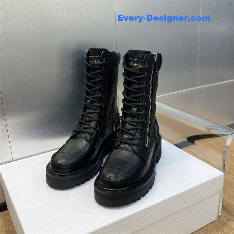D10r low heel round toe lace up knight boots